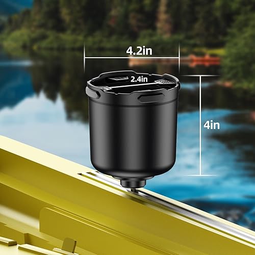 Miniatura 5 de Portavasos multifuncional para kayak con lengüeta de goma, soporte para botella de agua de kayak, soporte para teléfono, almacenamiento de señuelos,