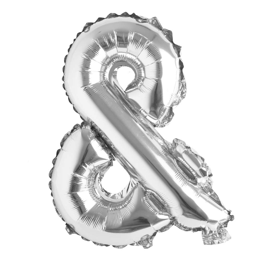 Photo 1 of 16" inch Single Silver Alphabet Letter number Balloons Aluminum Hanging Foil Film Balloon Wedding Birthday party decoration banner Air Mylar Balloons (16 inch Silver &)