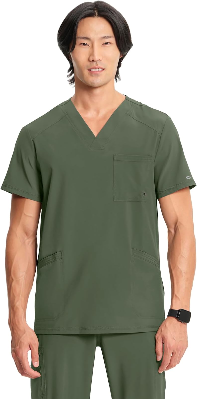 Infinity Mens V-Neck Scrub Top Modern Fit, 3 Pockets, Rib-Knit Back Panels, Moisture-Wicking 360° Stretch – CK900A