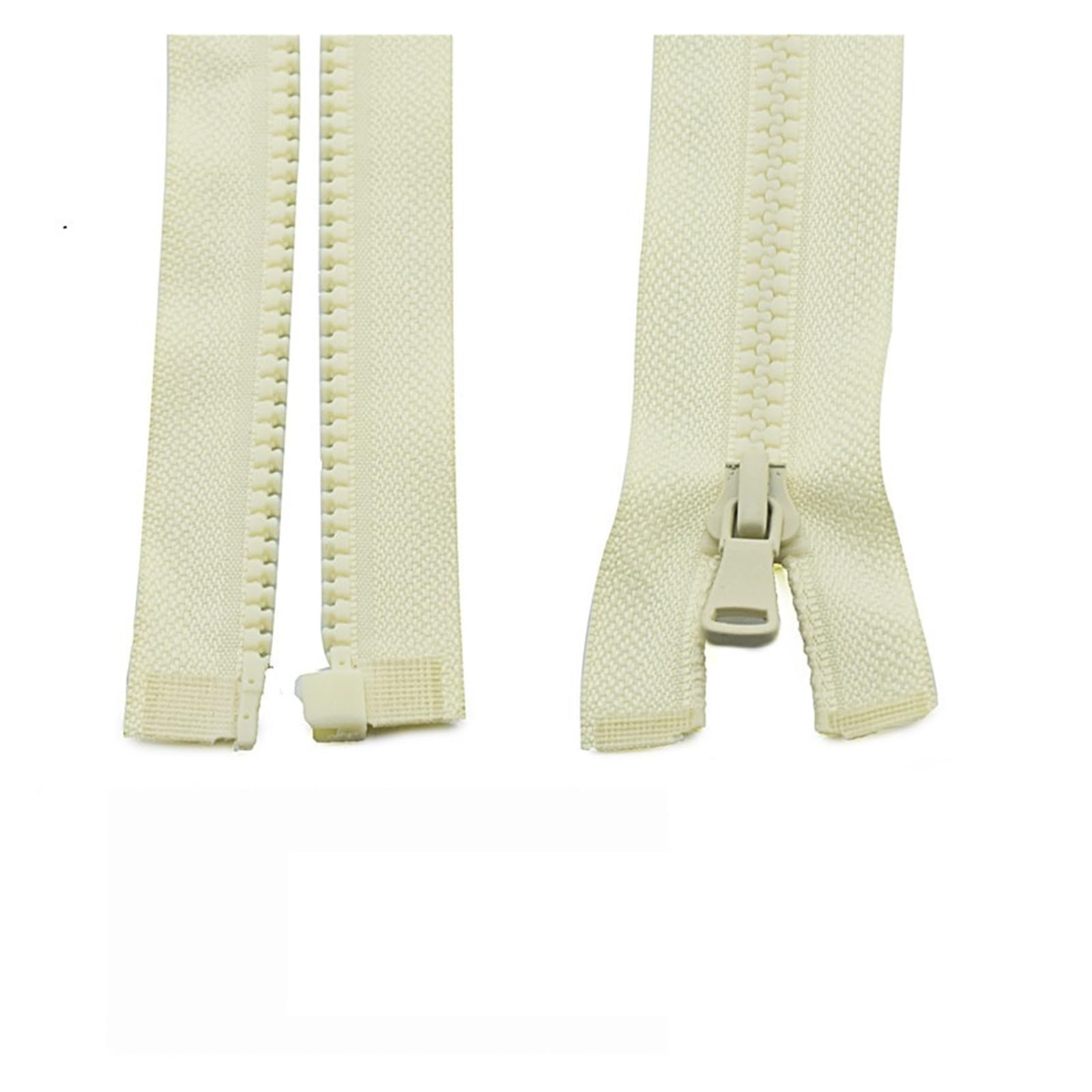 Zip 3 pcs 5# 30/40/55/60/70/80/90 cm Resin Zipper Open-End Auto Lock Plastic Zippers for Sewing Clothing Bag Clothes (Color : Beige, Size : 90CM_5#)