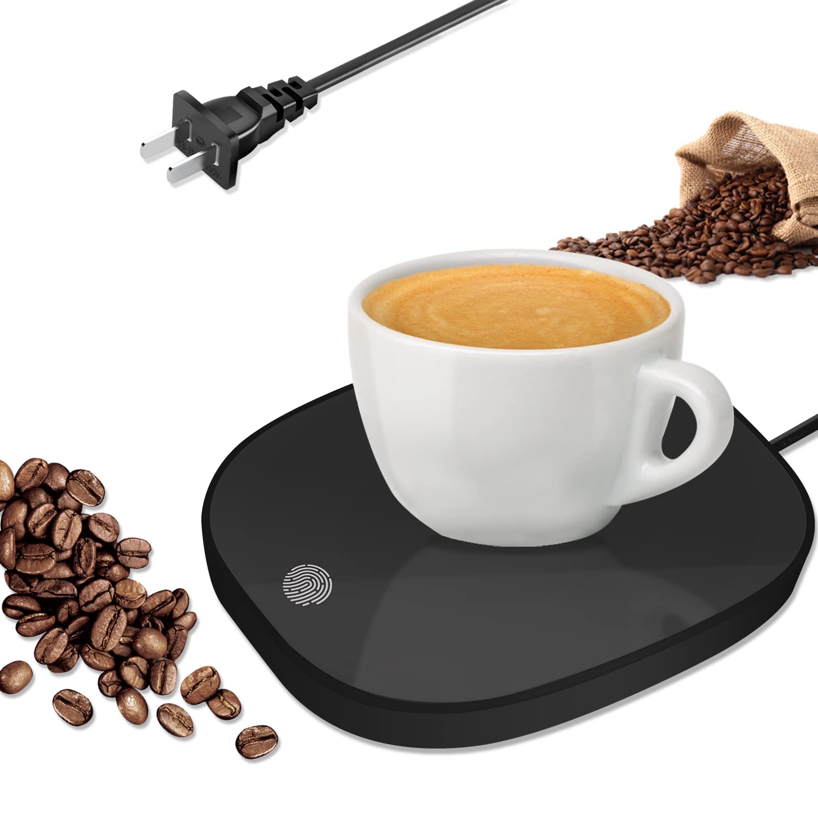 Coffee Warmer Cup Warmer, Smart Coffee Mug Warmer for Desk Home Office Use with 3 Temperature Setting, Beverage Warmer Candle Warmer for Tea, Water, Milk, Coffee Heating Plate