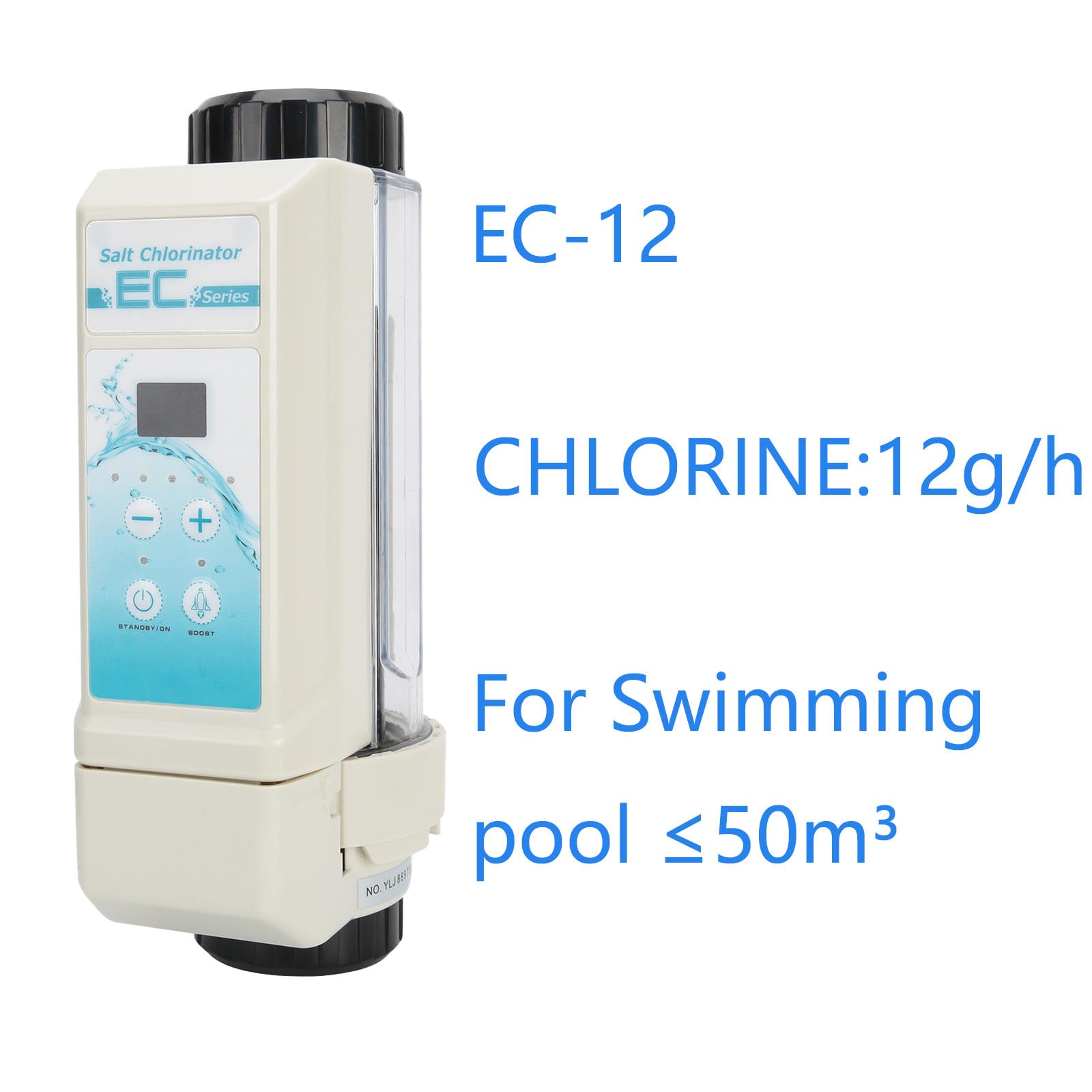 Generatore di Cloro al Sale, Cloratore per Piscine ad Acqua Salata, Cloratore per Acqua con Pannello di Controllo LED, Display di Salinità, per Piscine Termali e Spa 12g/h
