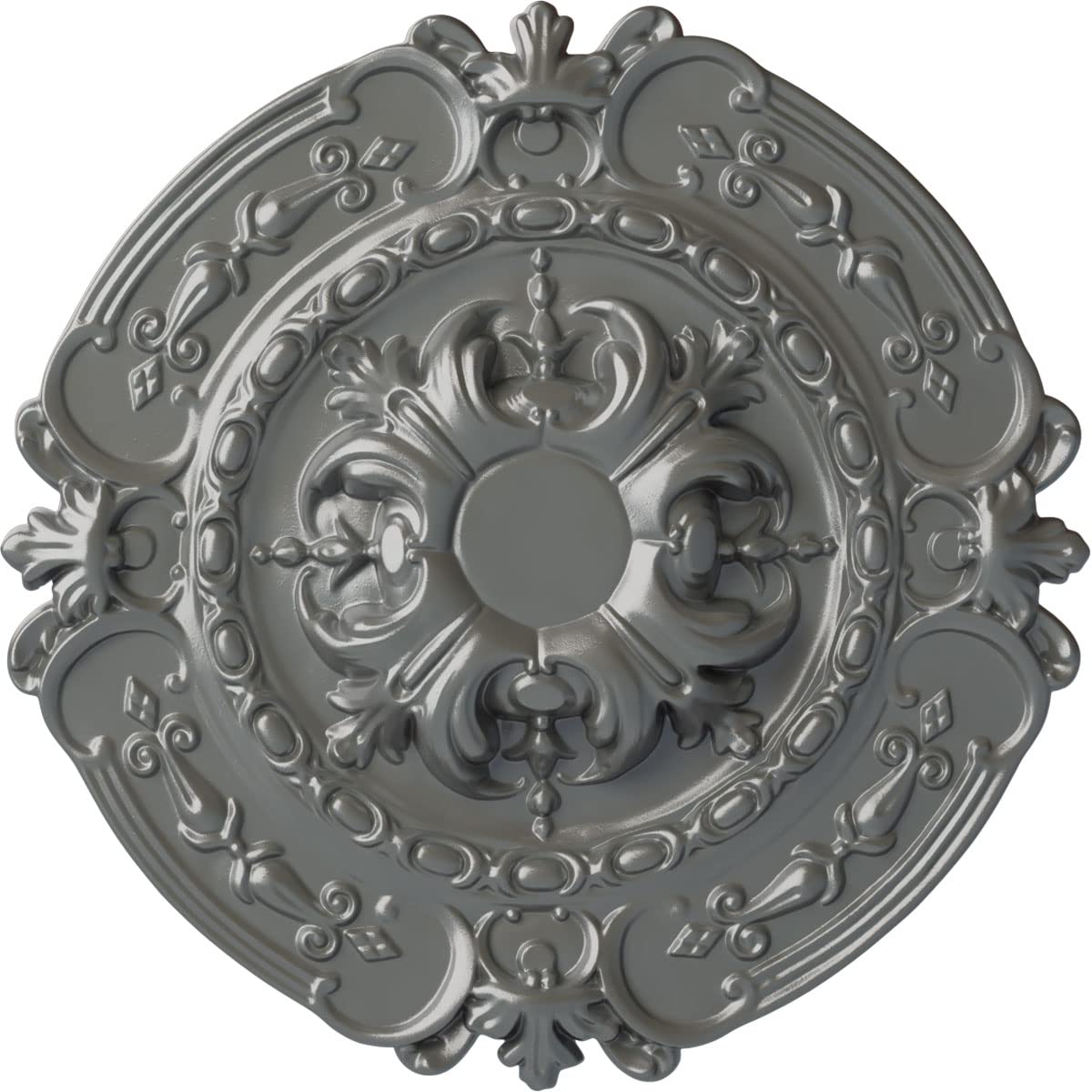 Ekena Millwork CM17SOSLSDecorative Ceiling Medallions Modeled After Original Historical Patterns &amp; Designs, Silver