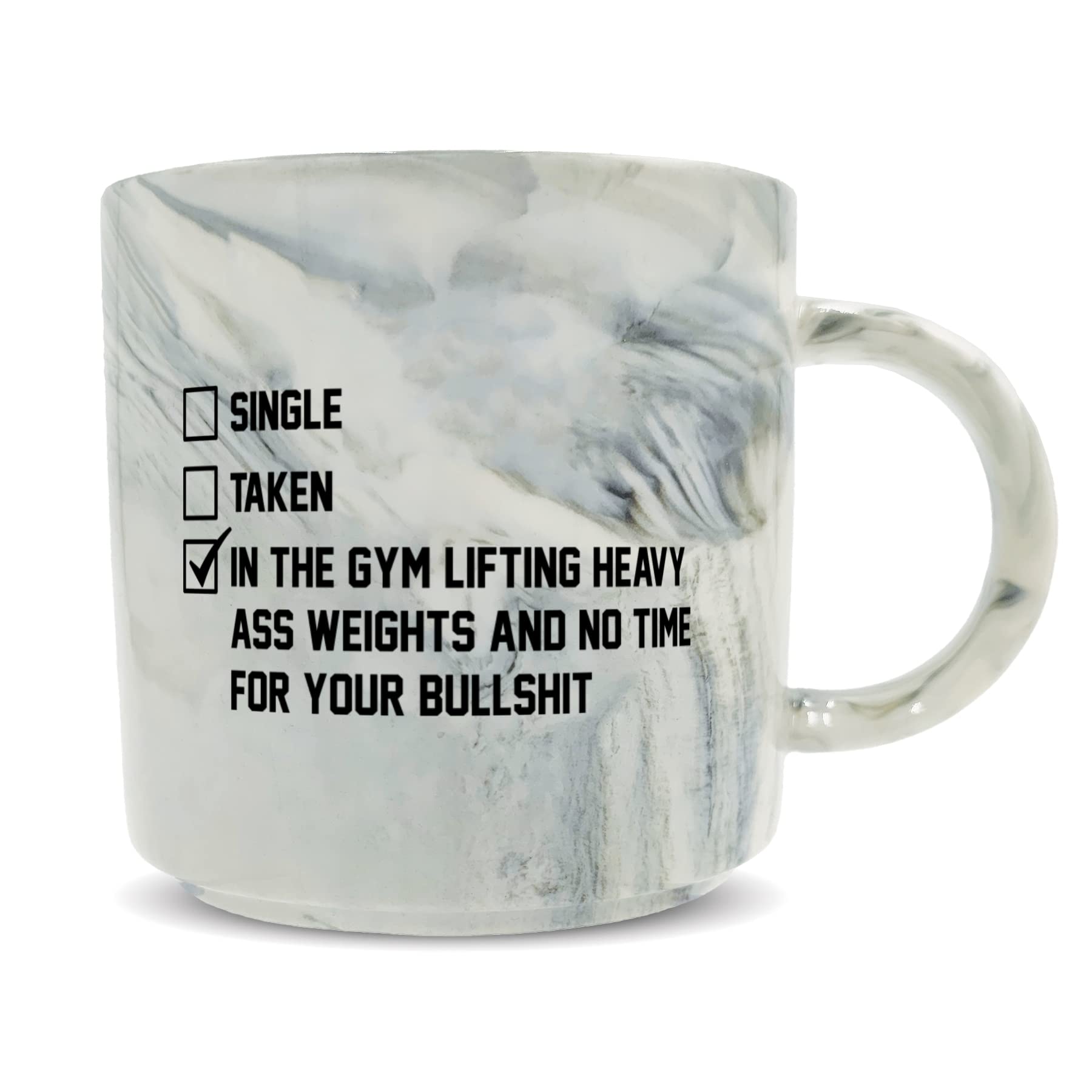 Hippowarehouse Single Taken in The Gym Lifting Heavy Ass Weights and No Time for Your Bull Printed Mug Various Colour Options Ceramic Cup Kitchenware 11oz