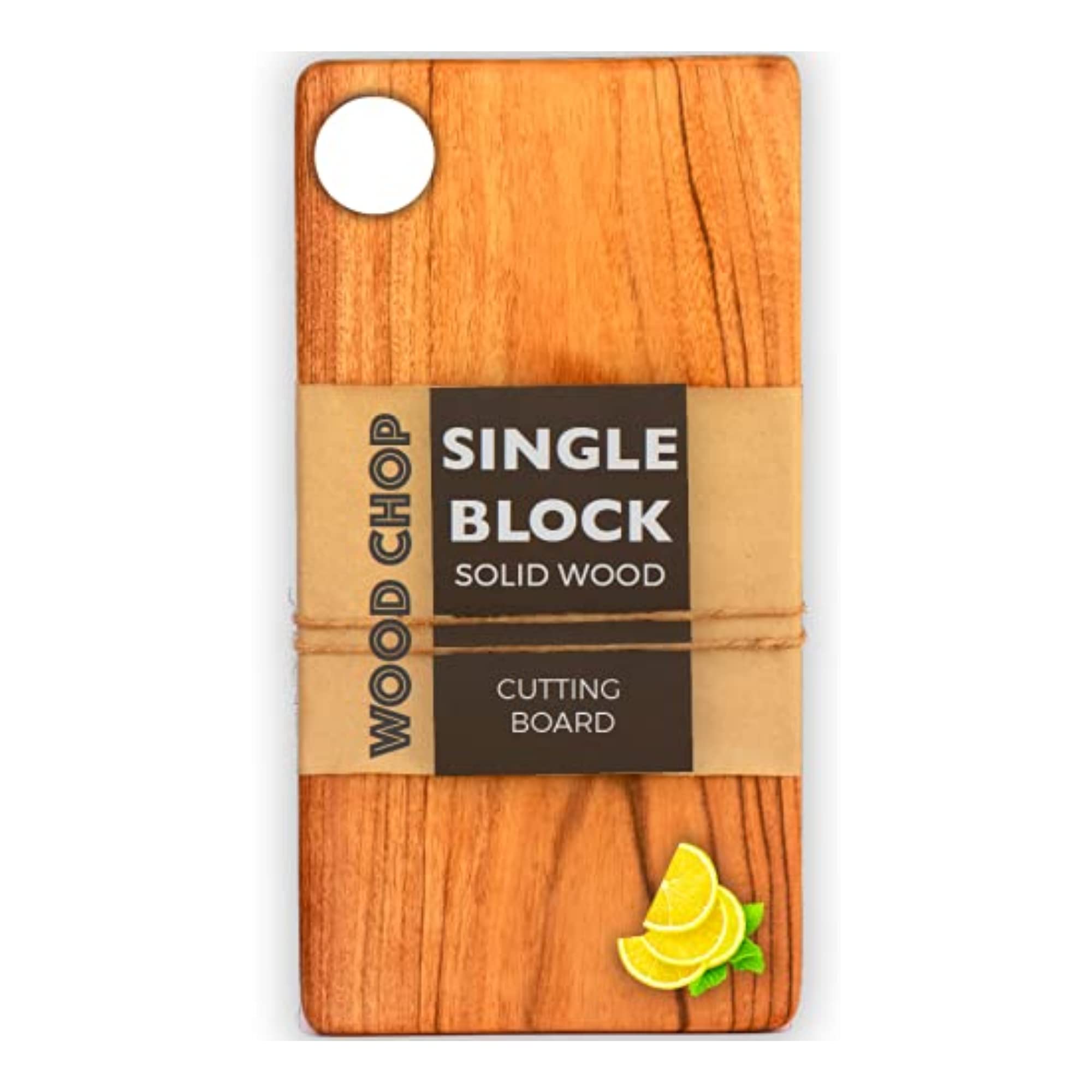 Wood Chop | Single Piece Solid Acacia Wood | Reversible Cutting Board | No Dyes or Polish or Varnish - Natural Finish | 15 * 7 * 0.5 inch (Acacia Small)
