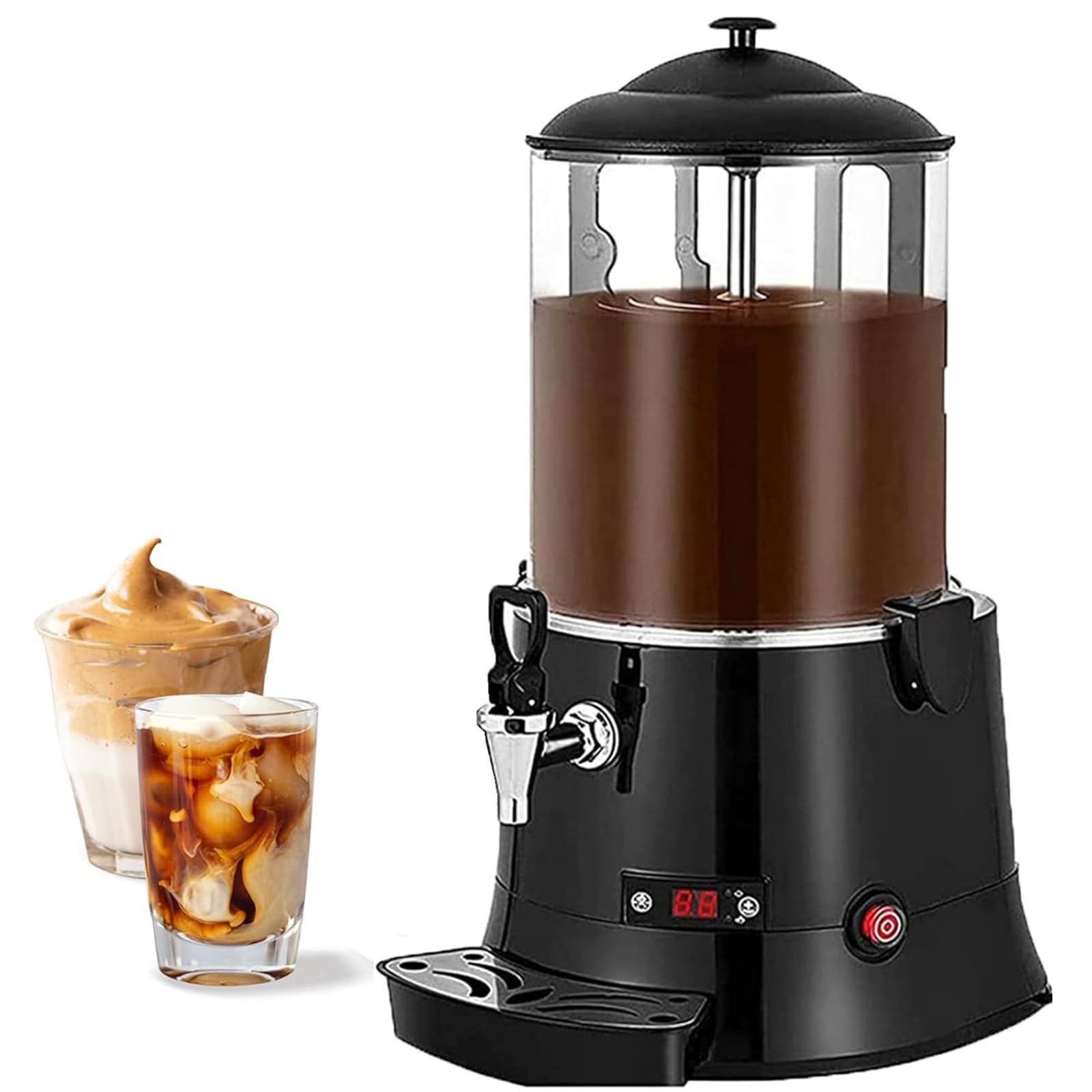 Machine à Fondre Le Chocolat Chaud 10L, Machine à Chocolat Chaud avec TempéRature RéGlable, Machine à Chauffer et à MéLanger Le Chocolat, pour Chauffer Le Chocolat, Le Café, Le Lait