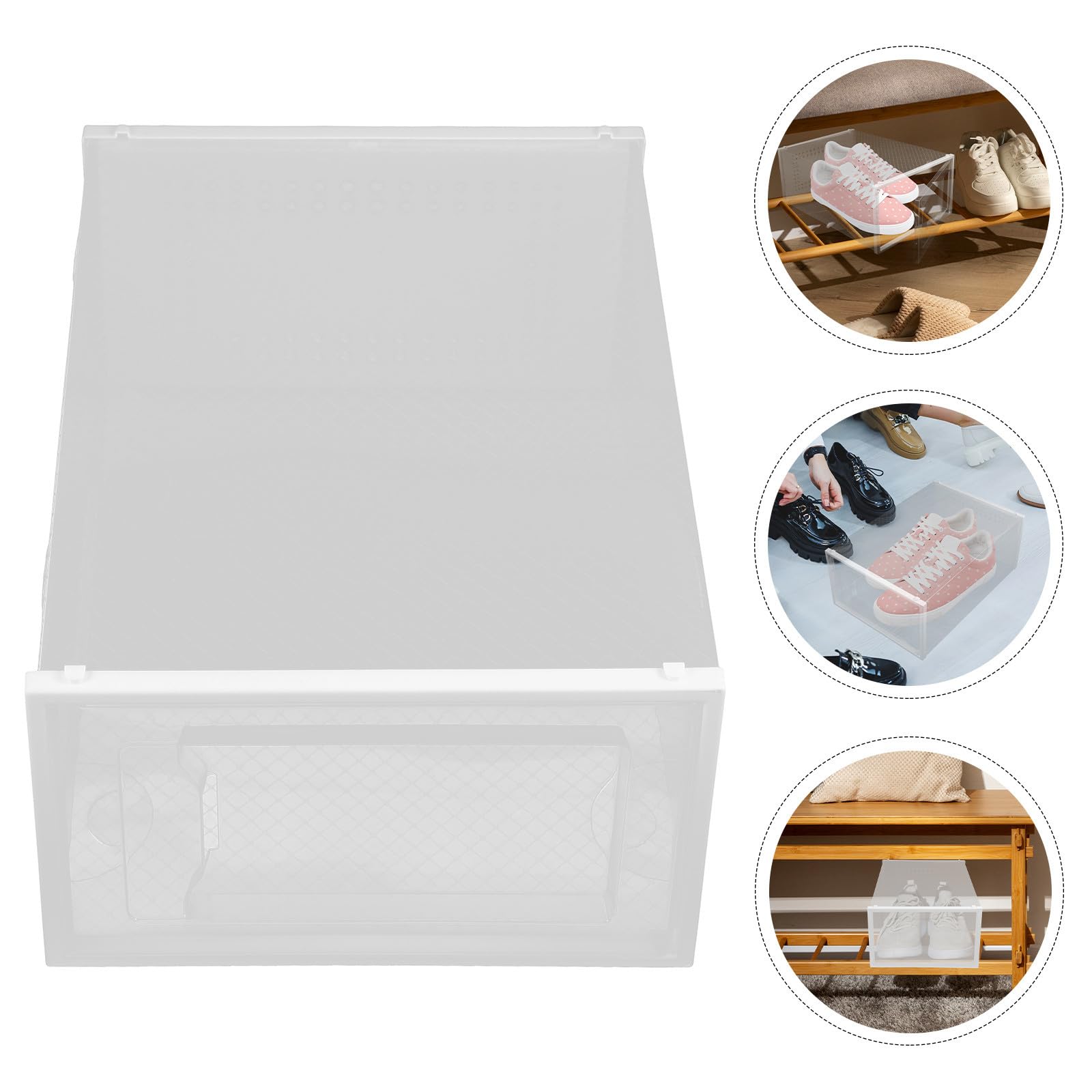 Zerodeko 6 Cajas Transparentes para Guardar Zapatos Diseño Apilable y Estilo Elegante, Organizadores de Pp Tipo Cajón para Almacenamiento Versátil en Armarios