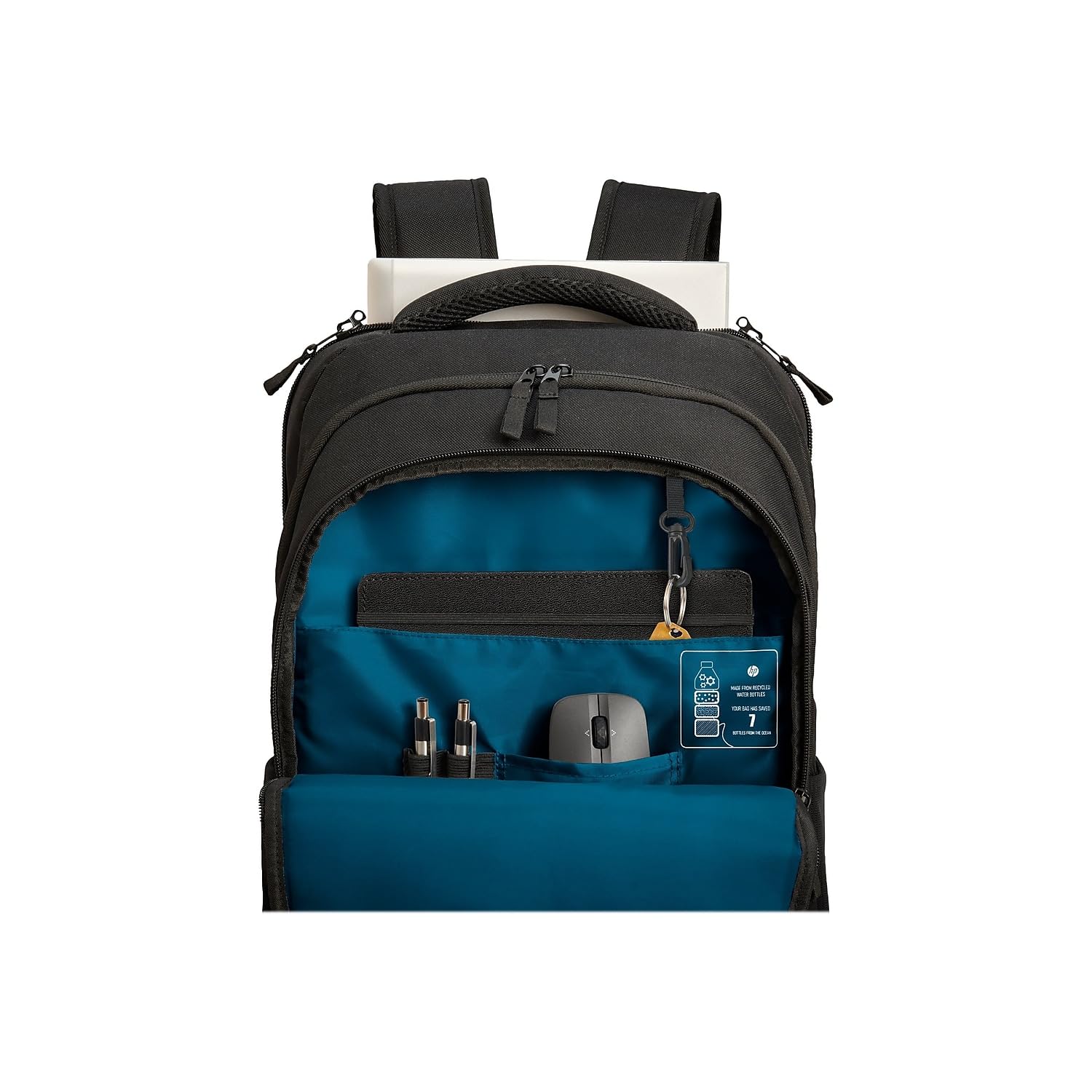 HP Renew Business Backpack Mochila para Portátil de 17.3 pulgadas, Poliéster Reciclado, Resistente al Agua, Cremallera, Negro