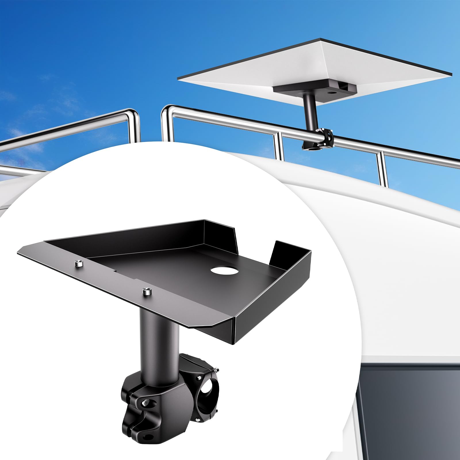 Photo 1 of Qoope Starlink Gen 3 RV Ladder Mount ,Starlink Pole Clamp Mount Starlink Roof Rack Adjustable 0.8-1.17” Starlink Pipe Adapter for RV Poles, Roofs, SUVs