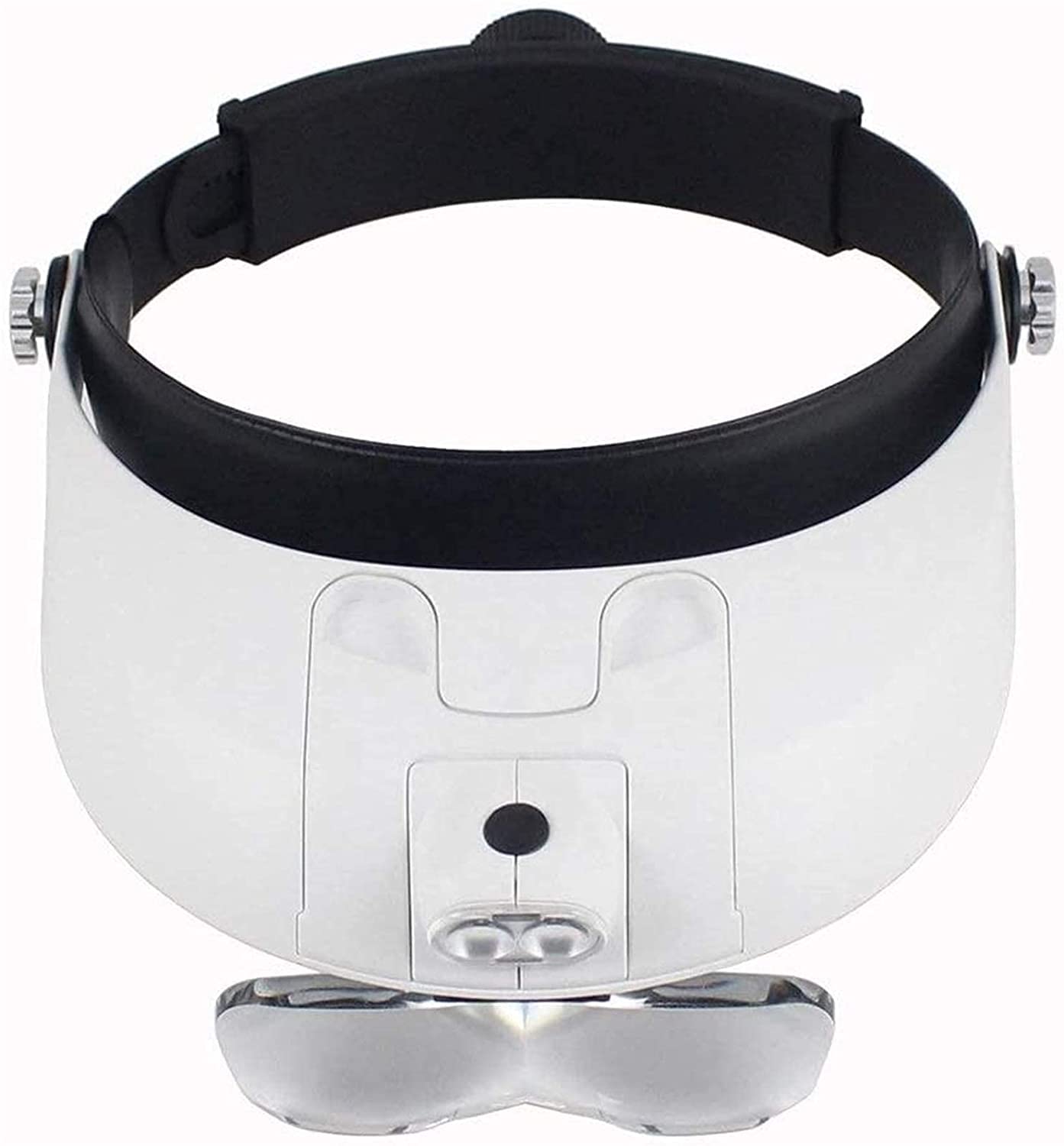 Kopfband-Lupe, Kopfmontage, beleuchtete Lupe, Kopfband-Lupe mit LED-Licht, Brille, Freisprecheinrichtung, 5 austauschbare Linsen für Schmuck, Lupe, Leseuhr, elektronische Reparatur zum Lesen J