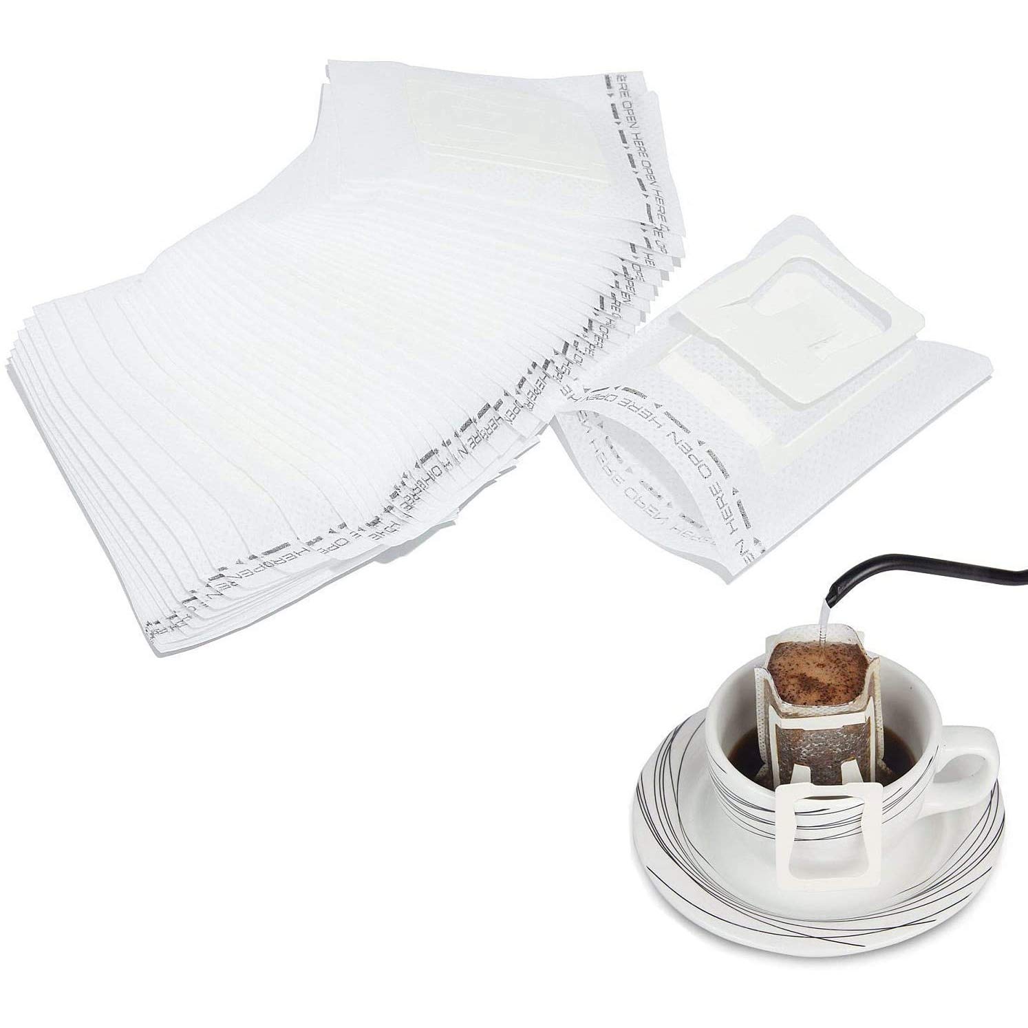 Yindhgdr 30 Coffee Filters, PP White, 53.5g, for Coffee Maker Hanging Ear, Empty Bag - Image 3