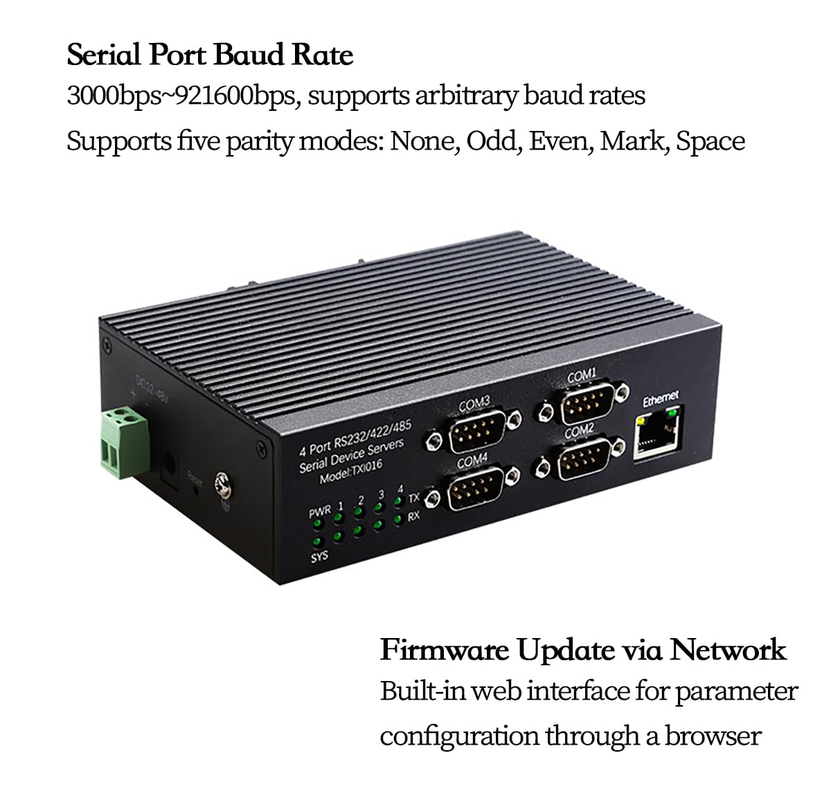 4 Porte RS485 RS232 RS422 Server Dispositivo Seriale Montaggio su Guida DIN Convertitore Ethernet Industriale 10 100Mbps Multi Protocollo Seriale al Modulo di Rete