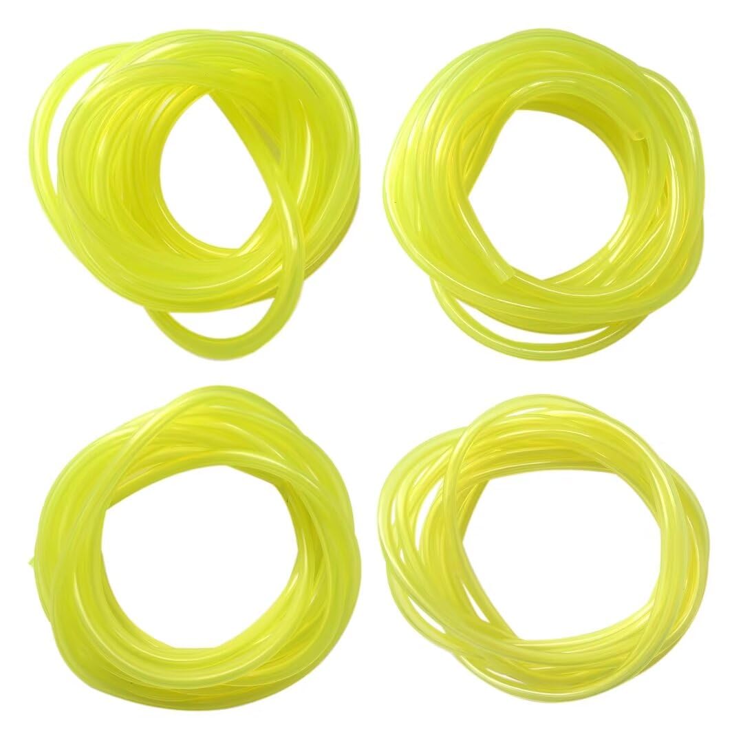 WELURE 4x 4-Size Gas Fuel Line Hose Kit 8Ft Fuel Tube for Ryobi RY30530 RY26520 RY52018 Engine - Yellow