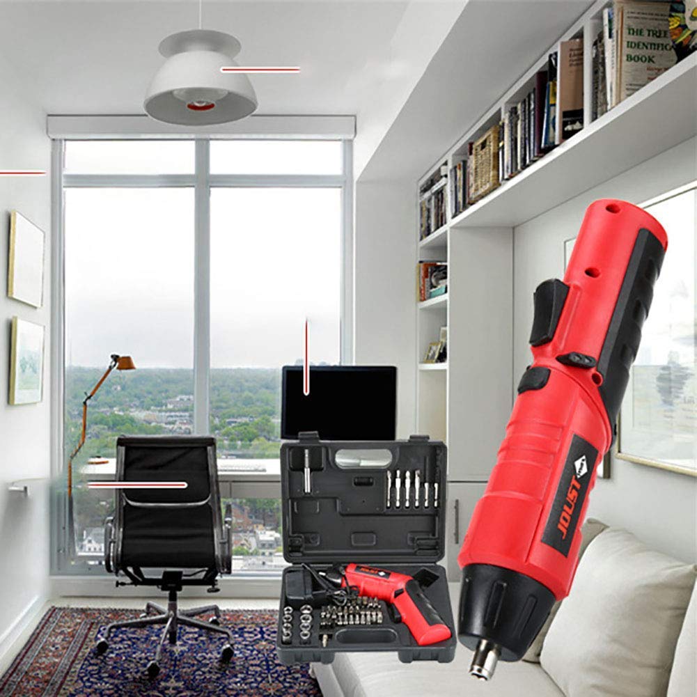 Juego de Taladro inalámbrico de Iones de Litio de 4,8 V, Kit de Accesorios Combinados de 45 Piezas, luz de Trabajo LED, para mejoras en el hogar y proyectos de Bricolaje