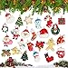 Produktbild DKINY 24 Pcs Mini Weihnachten Anhänger Weihnachtsbaum Schmuck Anhänger Deko Miniatur Christbaumanhänger Hängende Ornamente Harz Weihnachtlicher Baumschmuck für Weihnachtsdeko DIY Santa Schneemann
