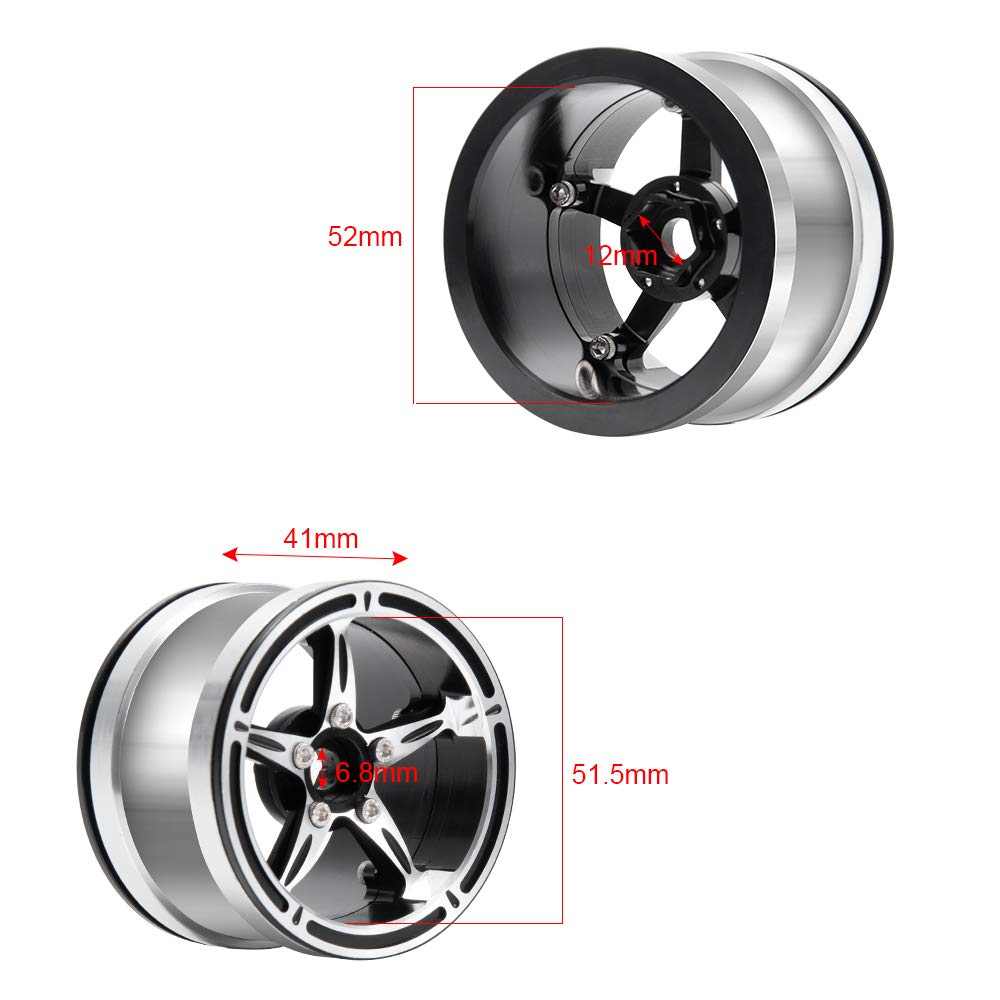 AXspeed Roestvrij Staal Wiel Gewichten, 4 stks Contragewicht voor 1/10 2.2 Beadlock Velgen Wraith D90