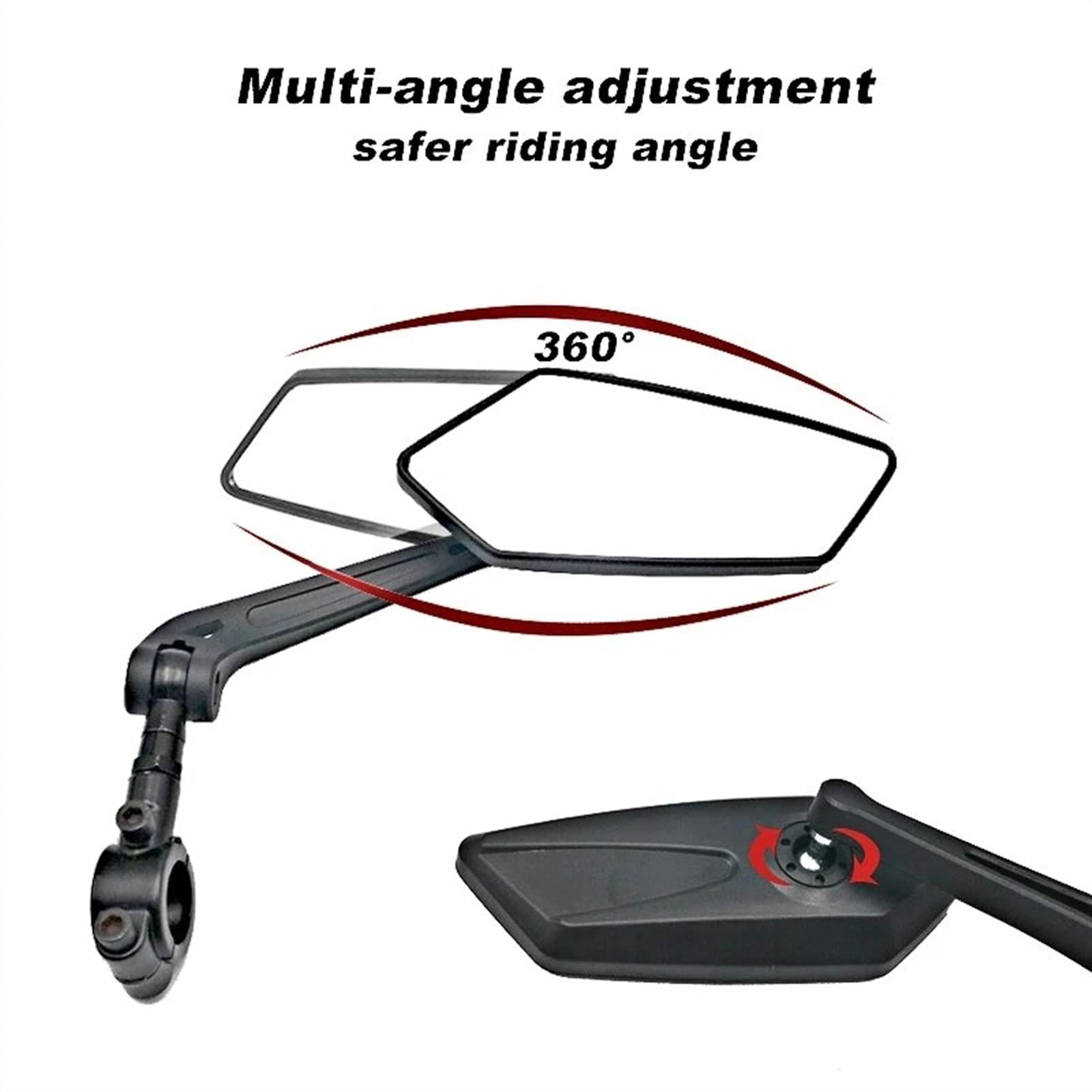 Rétroviseur Vélo Transparent Réflecteur Vue Arrière À Large Portée Guidon Réglable Miroir Gauche Droit Rétroviseurs Moto