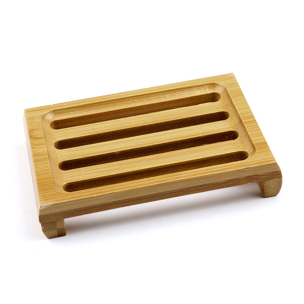 Jagowa Brown Bamboo Soap Holder Eco-Friendly Wooden Handmade Soap Box With Drainage Soap Dish Natural Soap Box For Soap Sponge Storage