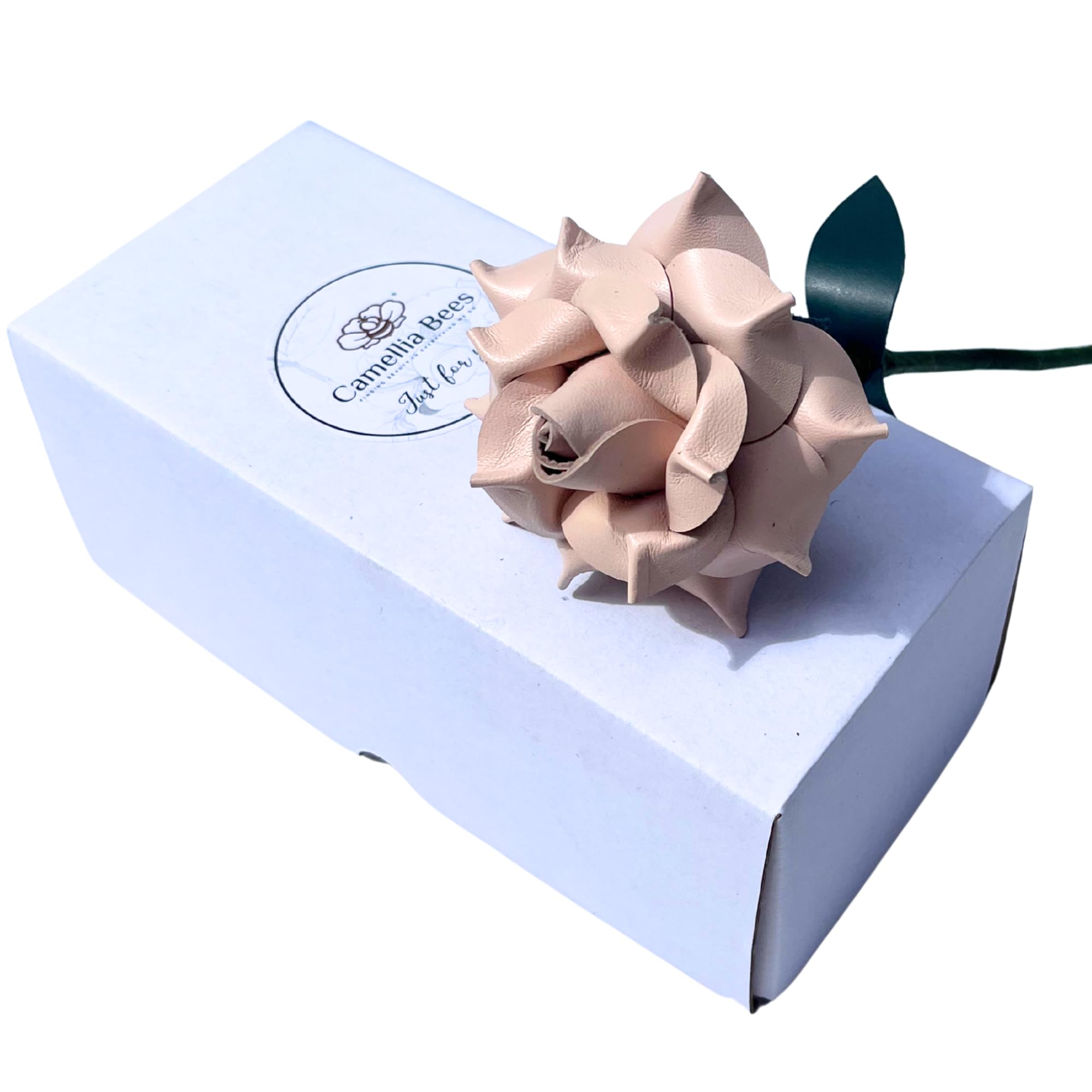 Camellia Bees Leder-Rose Geschenk für sie/Ihn zum Valentinstag, Muttertag, Hochzeitstag (Pink)