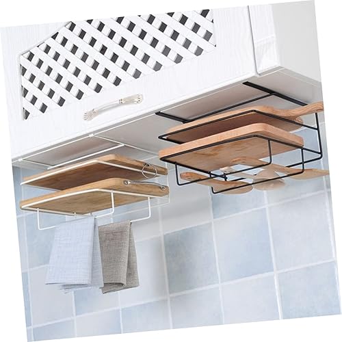 Miniatura 9 de BESTonZON Estante organizador de metal para colocar sobre la puerta, toallero, gabinetes de metal, cesta debajo del gabinete, tabla de cortar,