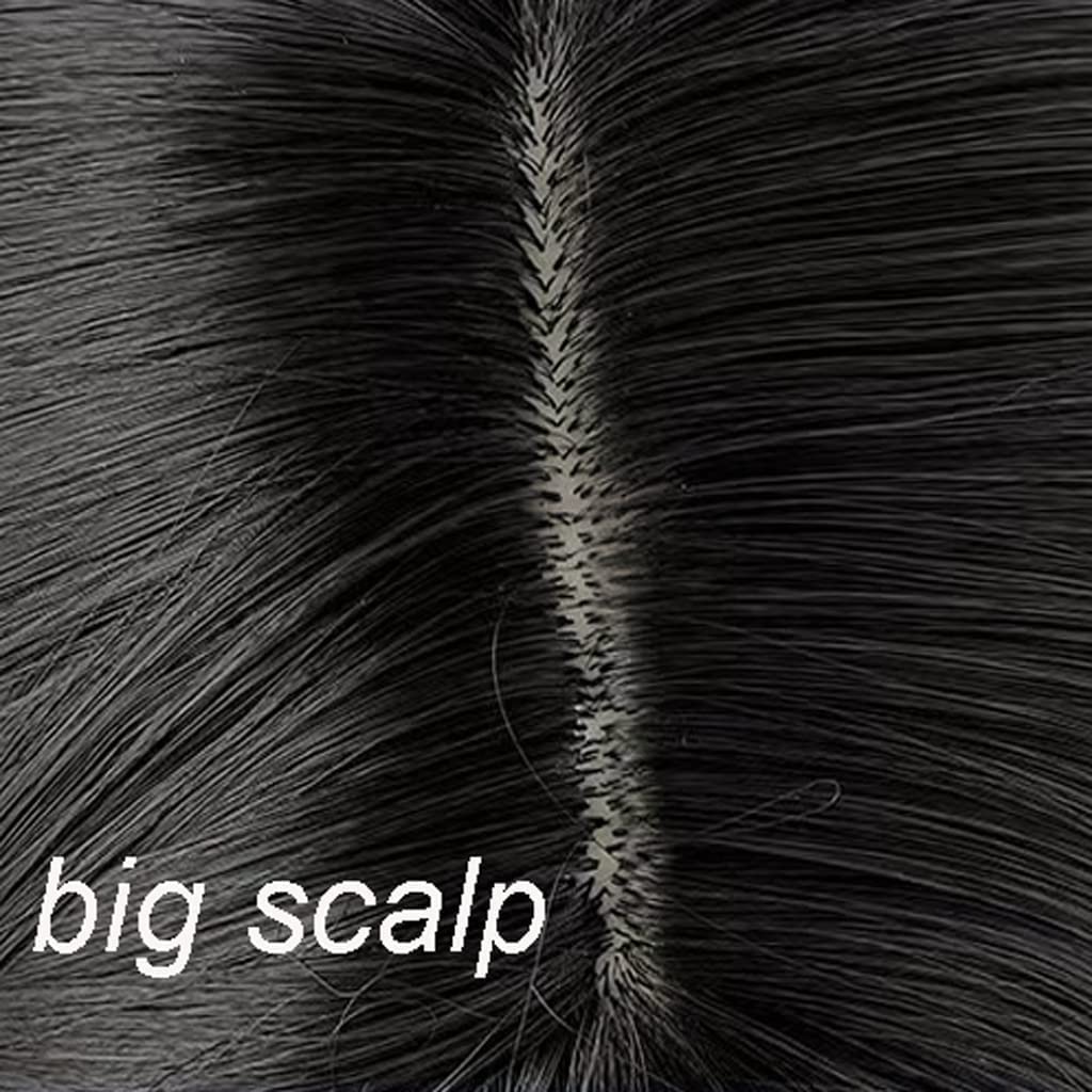 LIOONS Parrucca realistica Parrucca bionda Classica Elegante alla Moda Lunga Parrucca Sintetica bionda con frangetta 72 cm / 27,6 "Ideale per l'uso Quotidiano delle Feste Eleganza Naturale