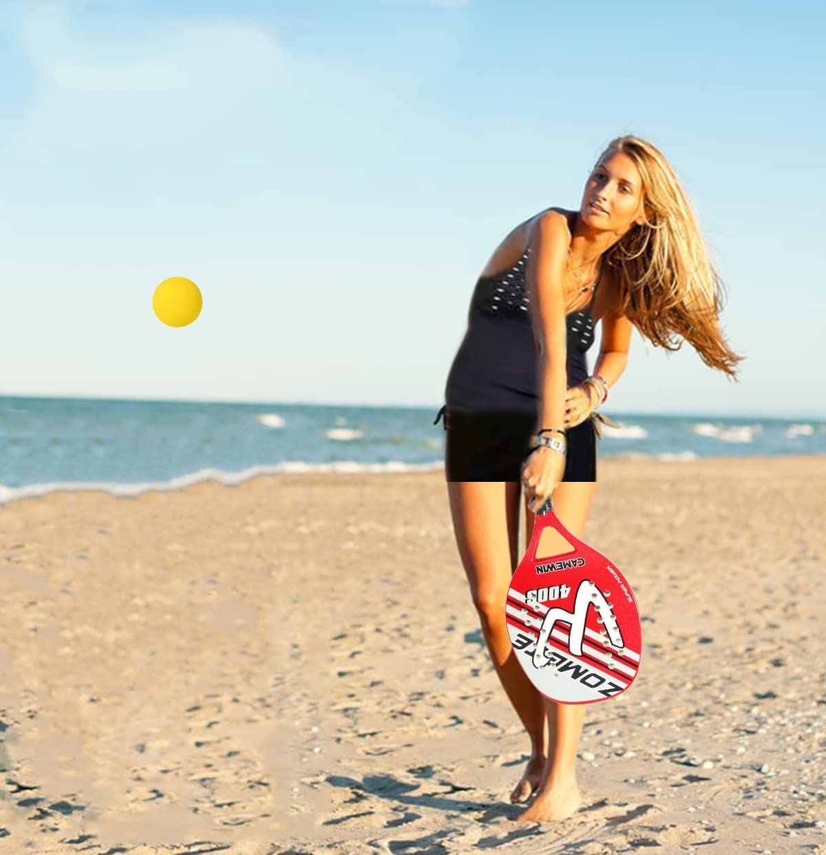 Racchetta Beach Tennis In Fibra Di Carbonio | Con Custodia | Core In Memory Foam EVA E Impugnatura Antiscivolo