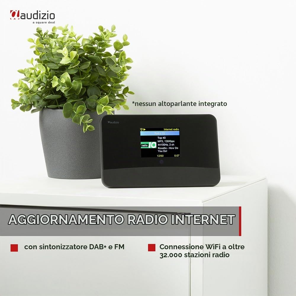 Audizio Livorno - DAB tuner e radio internet con WiFi e DAB+ (102.242) - Nero