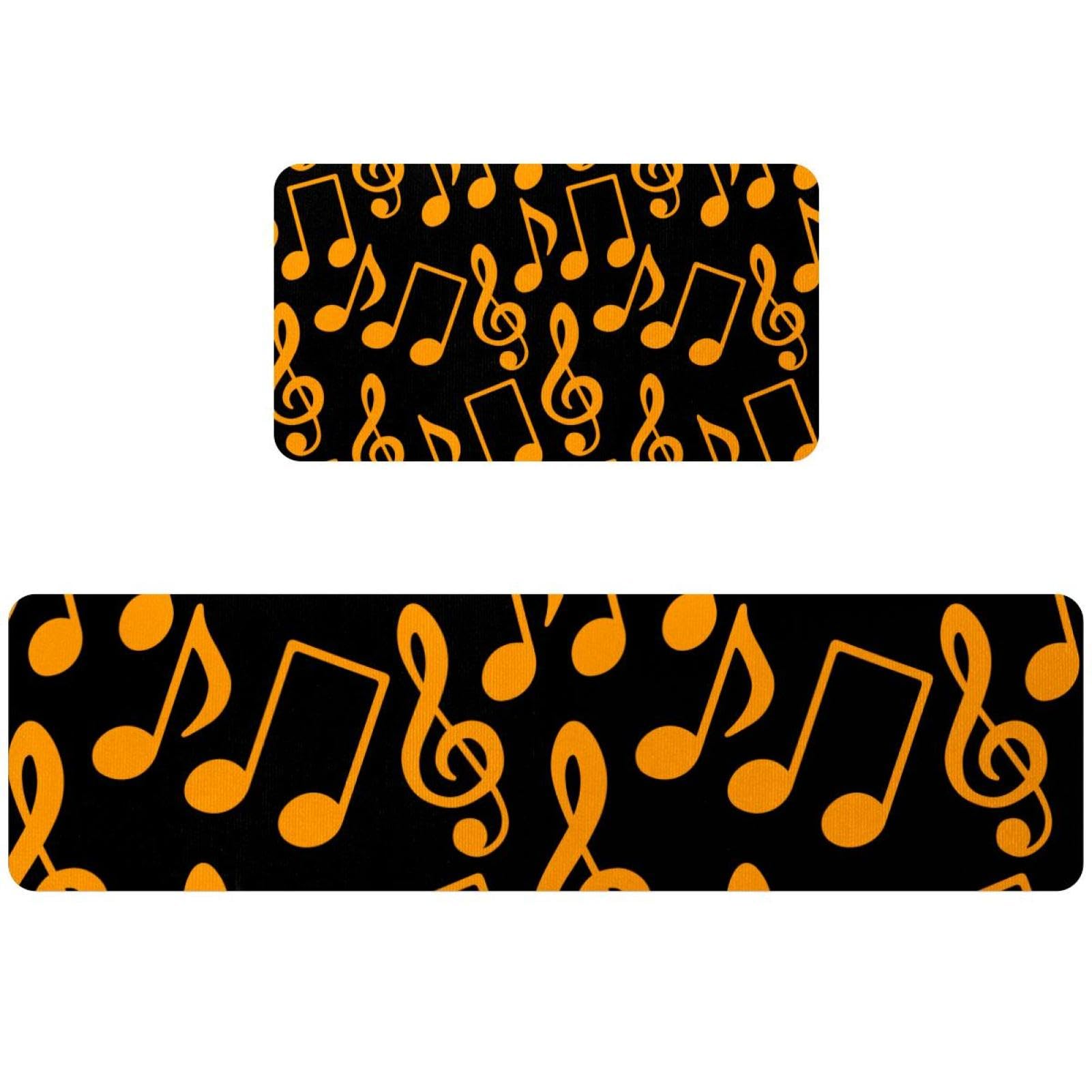 Tapis de cuisine antidérapant et lavable lot de 2 absorbant design notes de musique