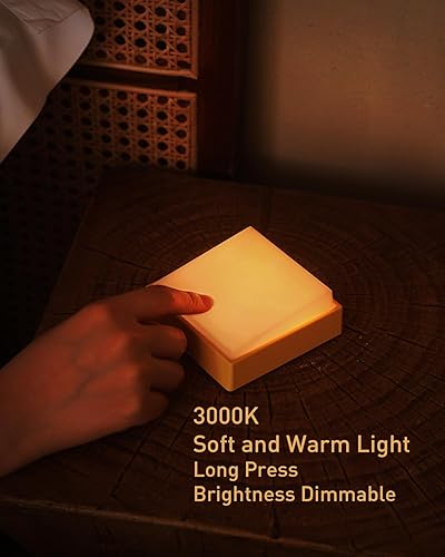 Miniatura 4 de Smilodon Luz nocturna recargable, luz nocturna cálida regulable, portátil inalámbrico, temporizador de 30 minutos, estante magnético para