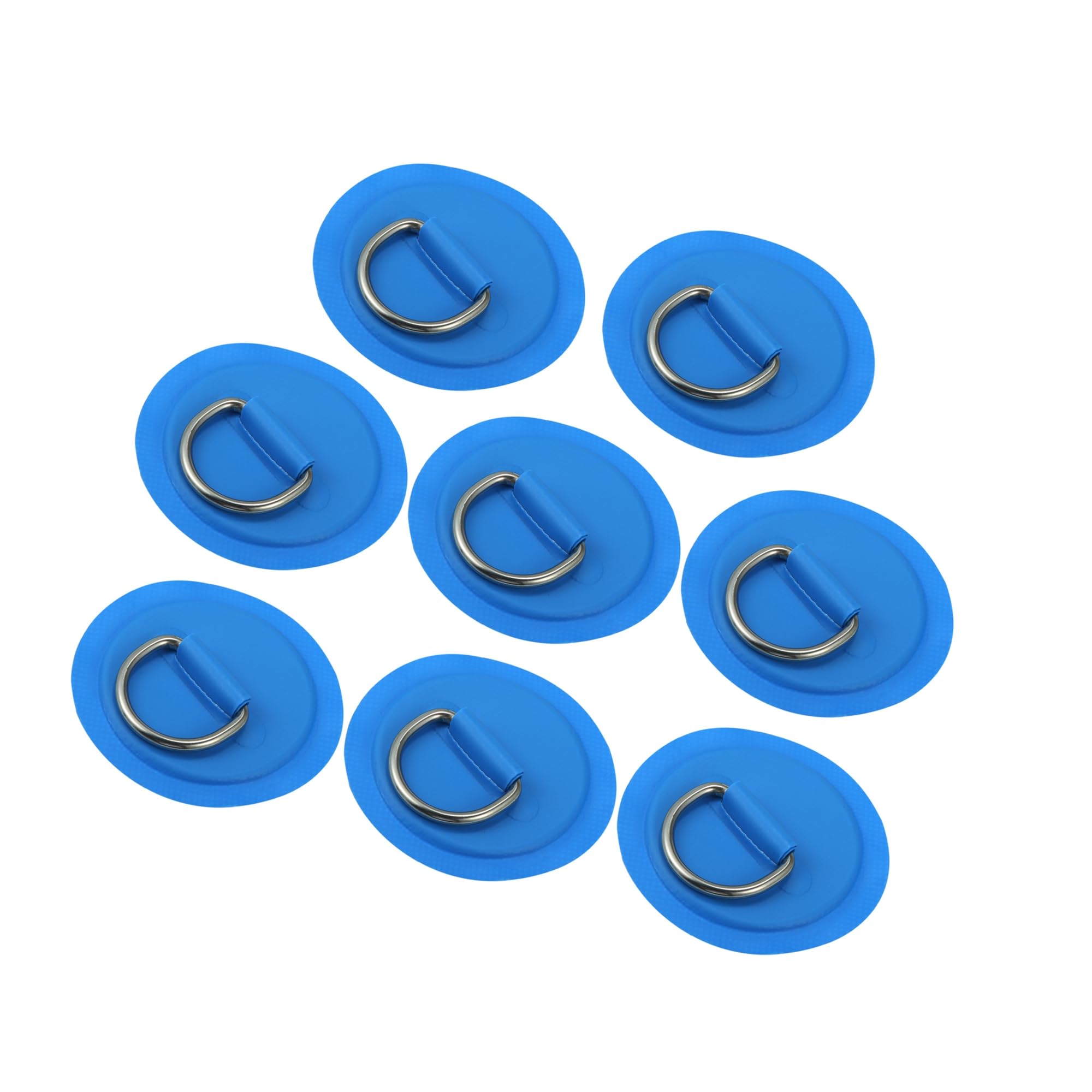 Hihaha 8pcs 8cm Blue D Ring Patch Pad PVC Stainless Steel for Surfboard Durable Material