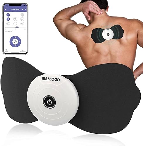 Wireless TENS & EMS Unit Back Pain Relief Massager - APP Controlled Bluetooth EMS Muscle Stimulator Machine for Back Shoulder Leg Neck Pain Relief