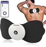 Wireless TENS & EMS Unit Back Pain Relief Massager - APP Controlled Bluetooth EMS Muscle Stimulator Machine for Back Shoulder Leg Neck Pain Relief (Black)