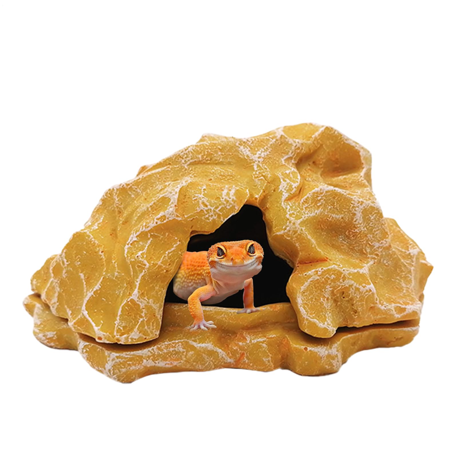 Tana Per Rettili | Rifugio in Acquario per Rettili Tana per Serpente - Piccola Zona Termica Decorativa Roccia Simulata Accessori Vasca per Pesci Decorazione Acquario per Granchi Gamberetti e Drago