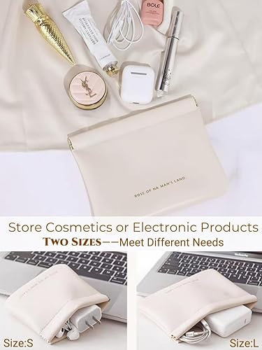 Miniatura 2 de Zigihos Pequeñas bolsas de cosméticos para mujer, bolsa de maquillaje para monedero, bolsa de maquillaje de piel sintética, bolsa de maquillaje de