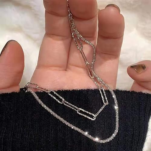 Silver Bracelet For Women Dainty Cuff Bracelet Girls Sparkly Chain Bracelets Simple Silver Womens Cuff Accessory Trendy Jewelry Gift #TOP2
