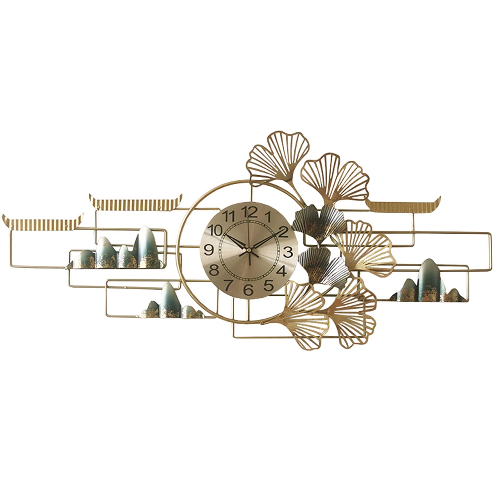 Horloge Murale Décorative 3D Métal Silencieuse 92x42cm Grand Format pour Maison - 7