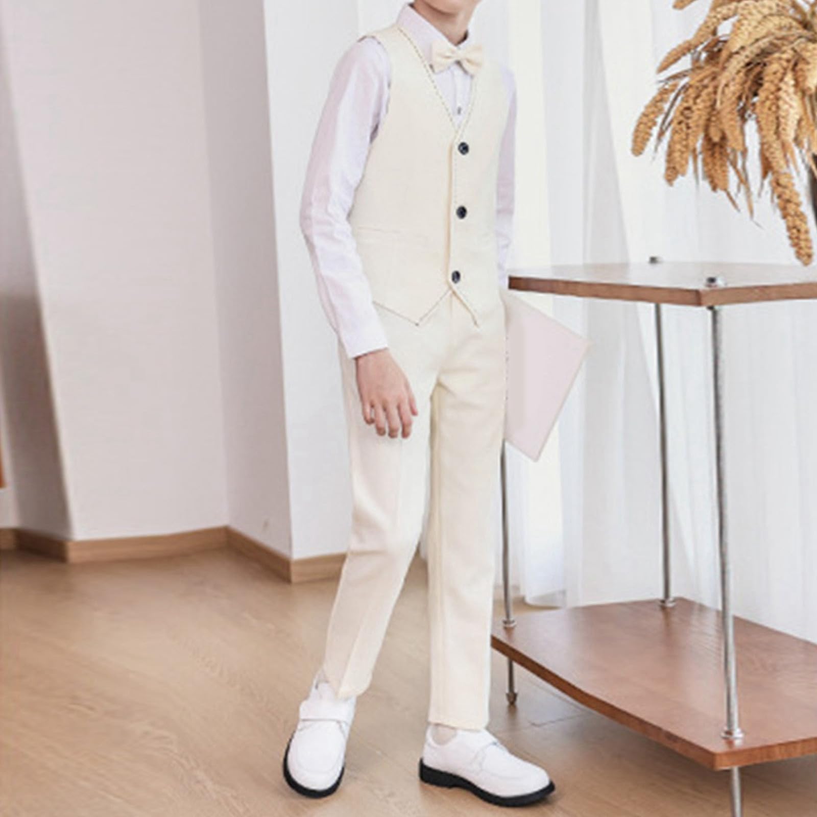 Generico Completo Elegante per Bambini con Pantaloni, Abito Casual Formale per Ragazzi dai 2 ai 12 Anni, Giacca Morbida e Pantaloni Regolabili per Matrimoni, Spettacoli e Feste Autunnali
