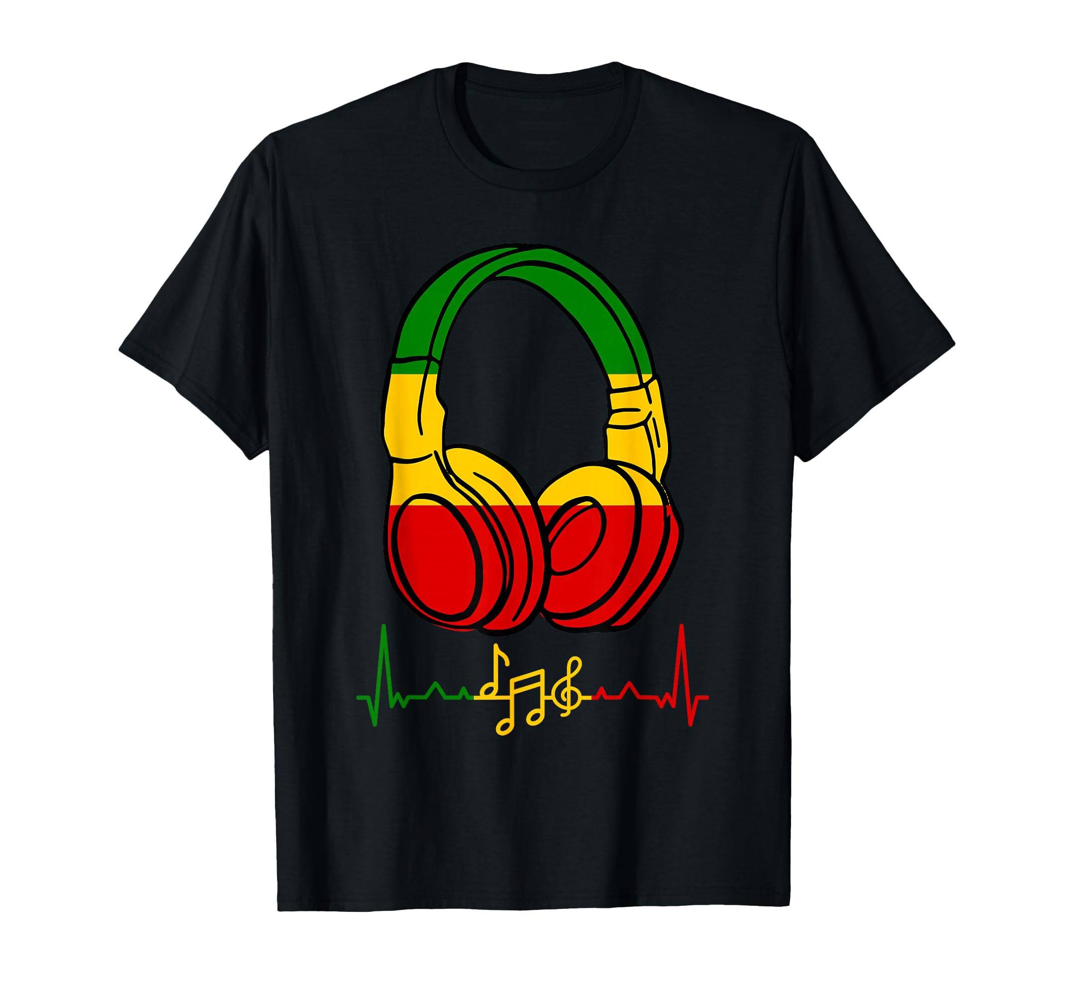 Rasta Reggae Music Headphones Vintage Reggae T-Shirt