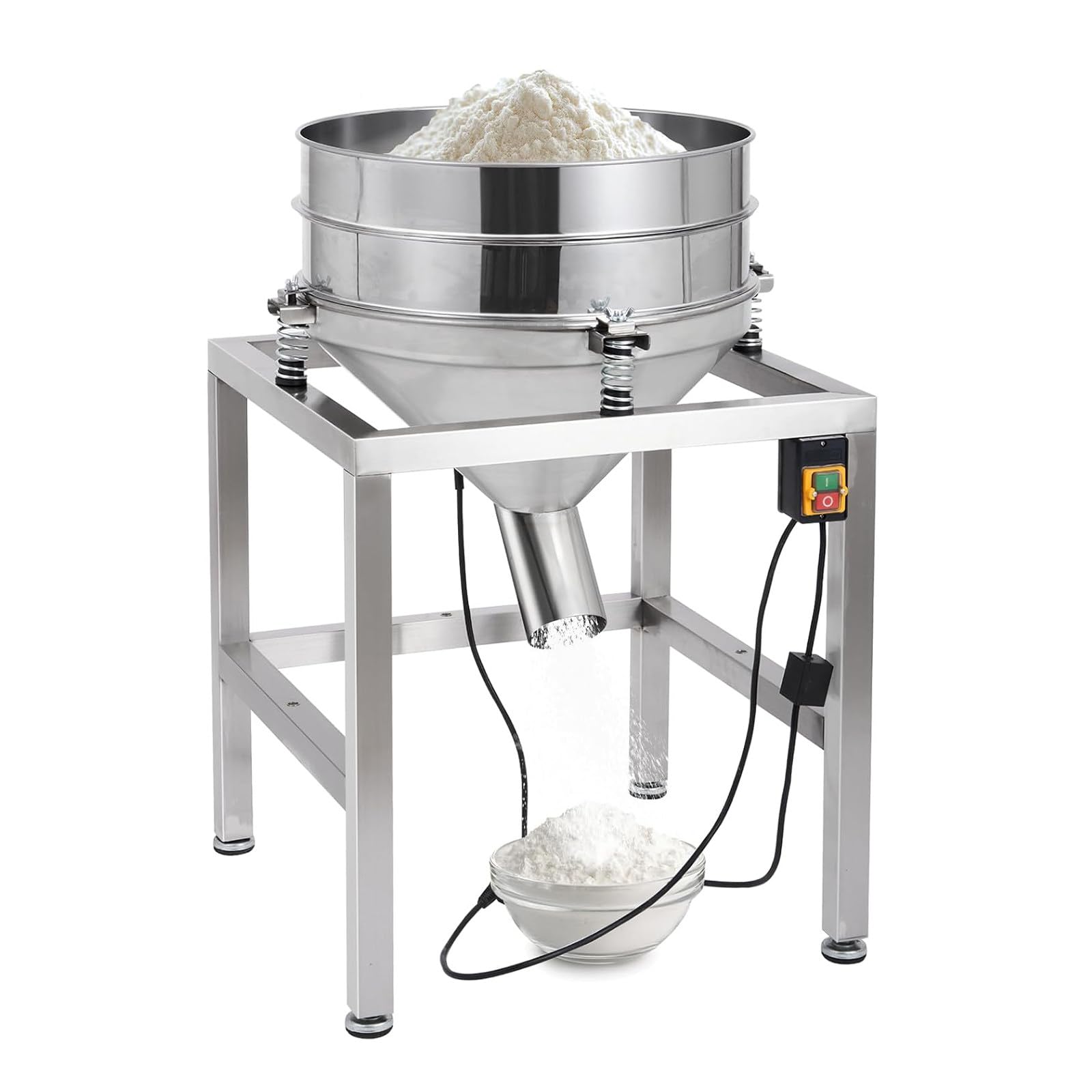 Setaccio Vibrante Automatico,Macchina Setacciare E Mescolare Farina 70 W 140mesh | Setaccio Vibrante Elettrico In Acciaio Inox Farina, Setaccio Polveri Con Rete, Setacciatura E Miscelazione Ad Alta Velocità
