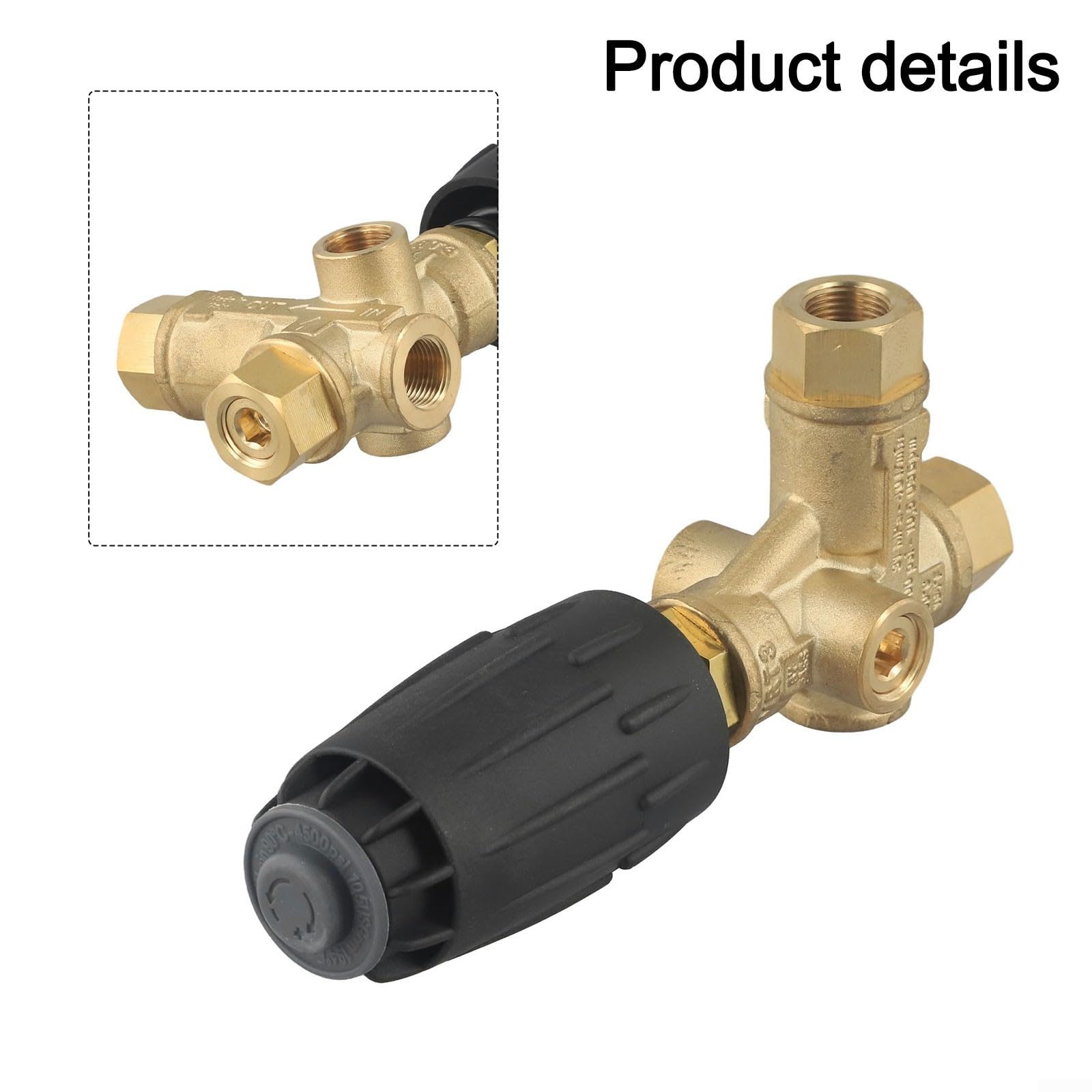 Descargador de lavadora a presión, válvula descargadora de lavado a presión VRT3 - Bypass 140 bar 40 LPM, modelo VRT3, válvula descargadora de 18,5 x 8 cm