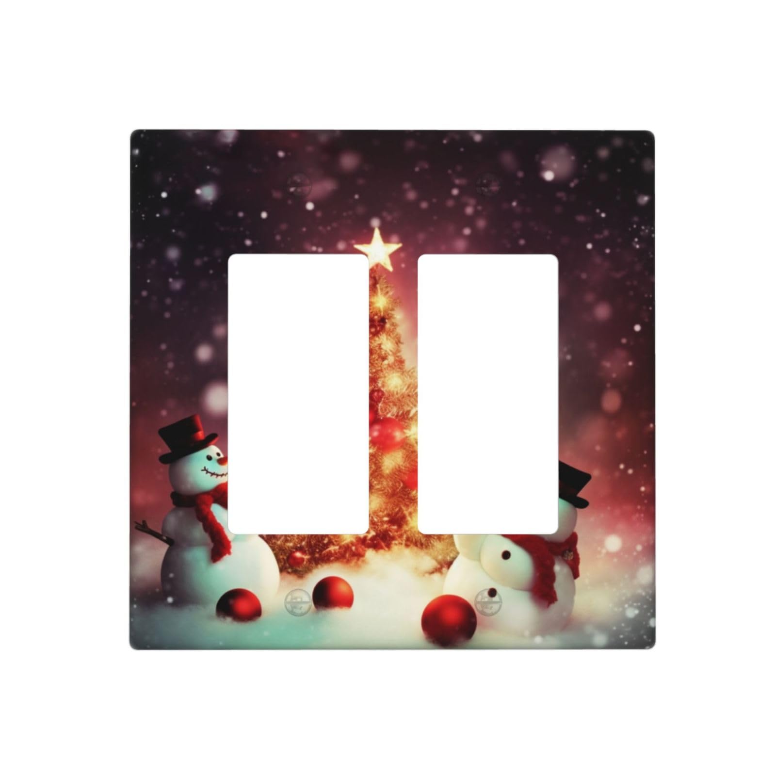Wall Plate Duplex Outlet Covers Single Toggle 2-Gang Wall Plate Covers Merry Christmas Light Switch Cover Decorative Electrical Faceplate Light Switches for Kitchen Bedroom Home Decor
