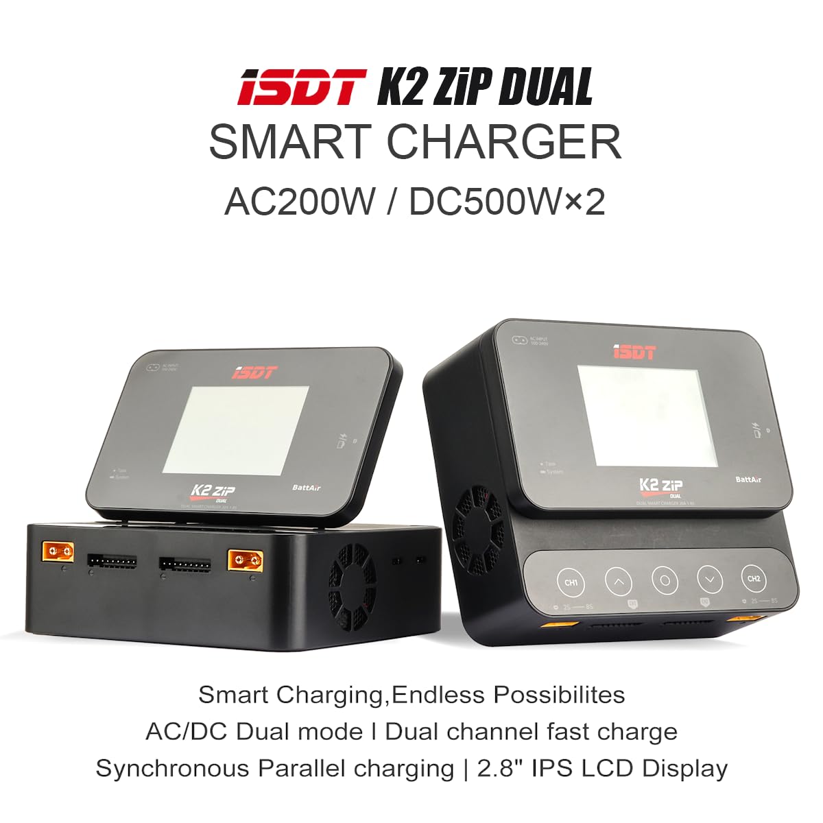 Amazon.com: ISDT Smart Charger, K2 Zip AC/DC Dual Mode Dual