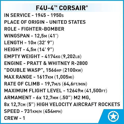Miniatura 12 de COBI Colección histórica Guerra de Corea F4U-4™ Corsair® Aircraft
