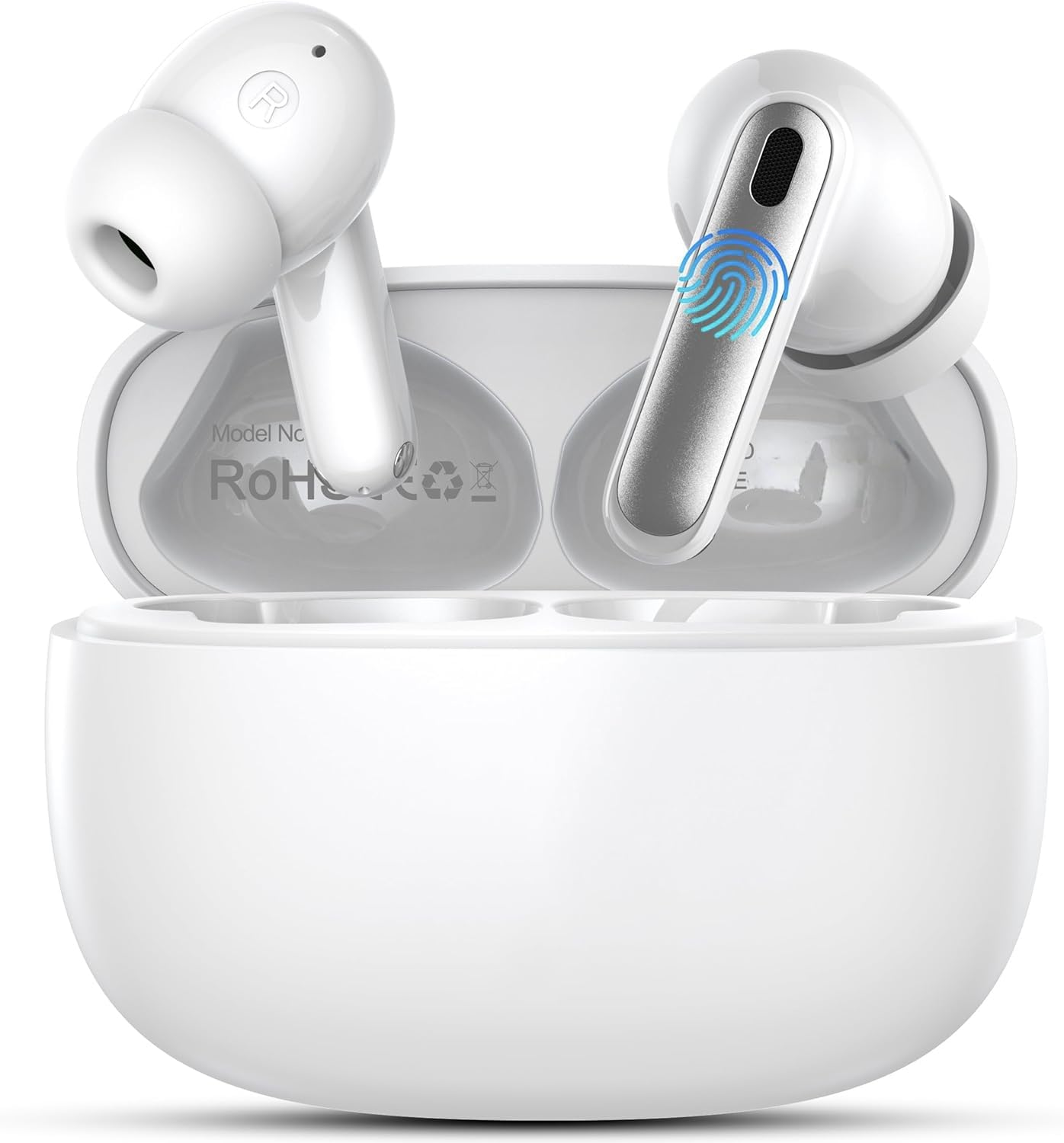 Genérico Auriculares Inalámbricos,Auriculares Inalámbricos Bluetooth, Cascos Inalambricos Bluetooth IPX7 Impermeable, Ajuste Cómodo,Carga Rápida USB-C (Gris) — view 12