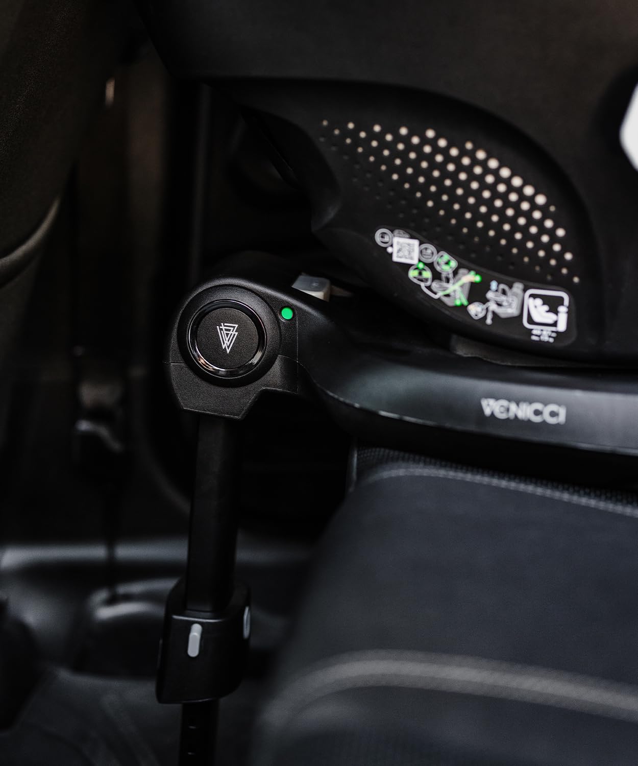 Venicci 360° base for Tiago car seat | Swivel Base | Installation Indicators | Small Car Compatible | i-Size compliant (ECE R129/03)