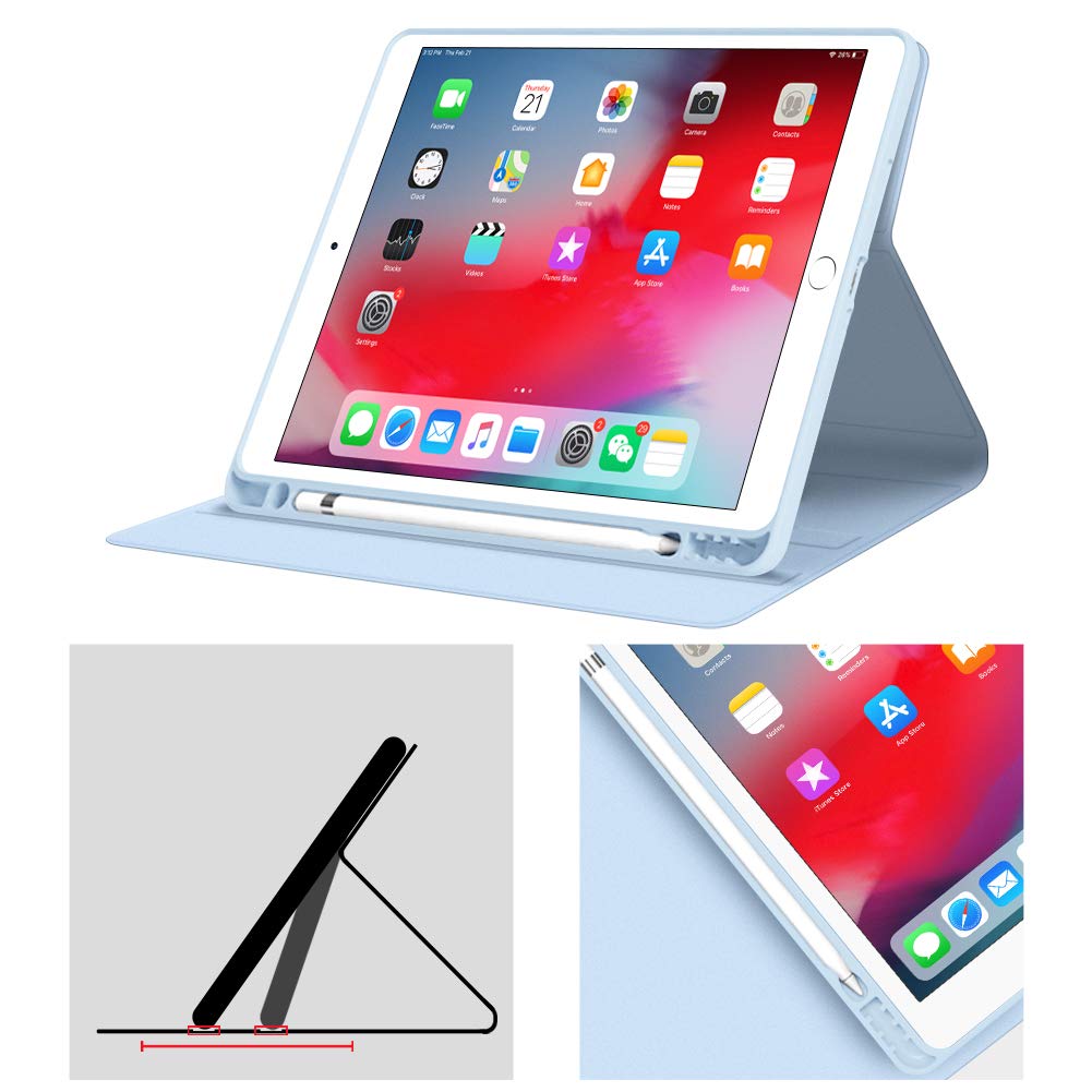 VAGHVEO Hülle für iPad 6. Generation 2018 9,7 Zoll/iPad 5. Gen 2017 9.7, Leichtgewicht Ständer