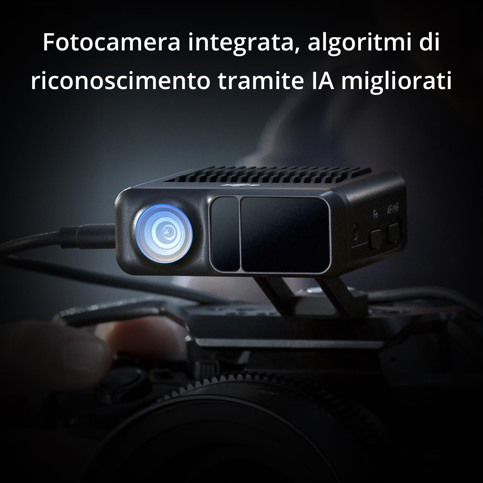 DJI Focus Pro Creator Combo, Controllo degli obiettivi AMF, Messa a fuoco fino a 20 m, 76.800 Punti di distanza ‌LiDAR, Riconoscimento tramite IA, Controllo dell'obiettivo FIZ, Unità manuale