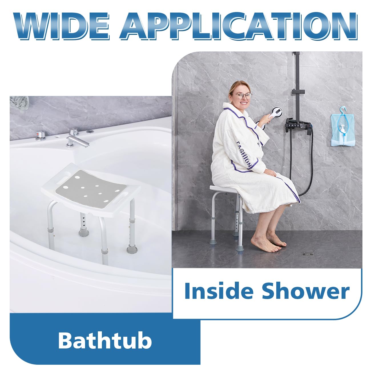 FSA/HSA Eligible Shower Chair for Inside Shower, Shower Stool with Free