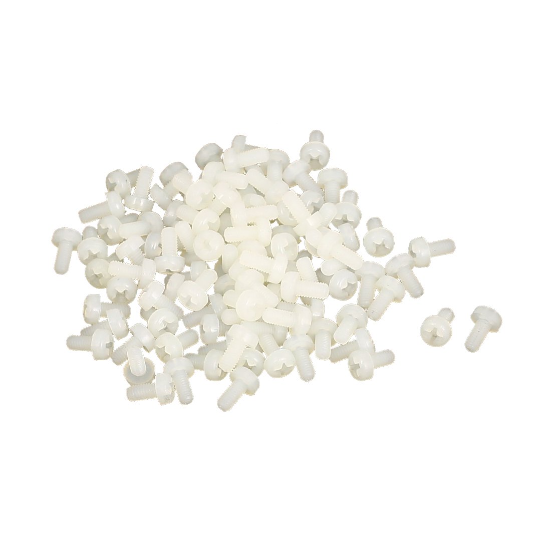Uxcell Beige Sourcingmap M3 X 6Mm Nylon Phillips Round Head Machine Screws Bolts 100Pcs