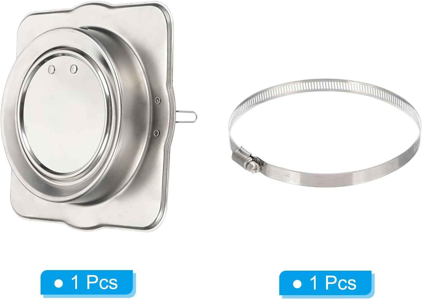 PATIKIL 6" Backdraft Damper with Ducting Hose Clamp, 1 Set Stainless Steel Flexible Airflow Insert Backflow Preventer Draft Blocker for Kitchen Bathrooms